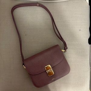 APC small purple grace bag, alligator texture